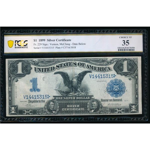 1899 $1 Black Eagle Silver Certificate PCGS 35