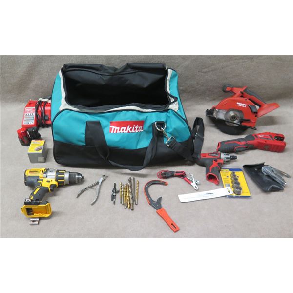 Multiple Tools: DeWalt DCD995 Hammer Drill, Milwaukee 2401-20 Driver, Hand Tools, etc