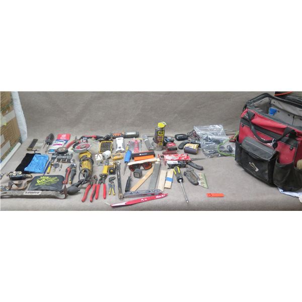 Multiple Hand Tools: Pliers, Drivers, Core Bits, Wrenches, etc in Case