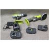 Image 1 : Ryobi P4221TH Angle Grinder & P250 Drill Driver w/ One+ Batteries