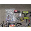 Image 2 : Multiple Hand Tools: Wrenches, Screwdrivers, Pliers, etc w/ Ryobi P271 Drill in Case