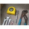 Image 13 : Multiple Hand Tools: Wrenches, Screwdrivers, Bolt Cutters, etc & Box Black Rope