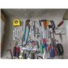 Image 2 : Multiple Hand Tools: Wrenches, Screwdrivers, Bolt Cutters, etc & Box Black Rope