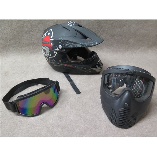 FMVSS 218 DOT Motorcycle Helmet, JT Shield & Goggles