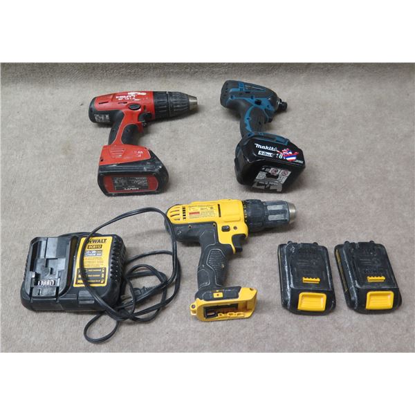 Hilti SF 121-A & DeWalt DCD771 Drill Drivers, Makita LXDT04 Impact Driver, etc