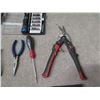 Image 3 : Multiple Hand Tools: Bolt Cutters, Pry Bar, Pliers, Bit Sets, Pipe Wrench, Drivers, etc
