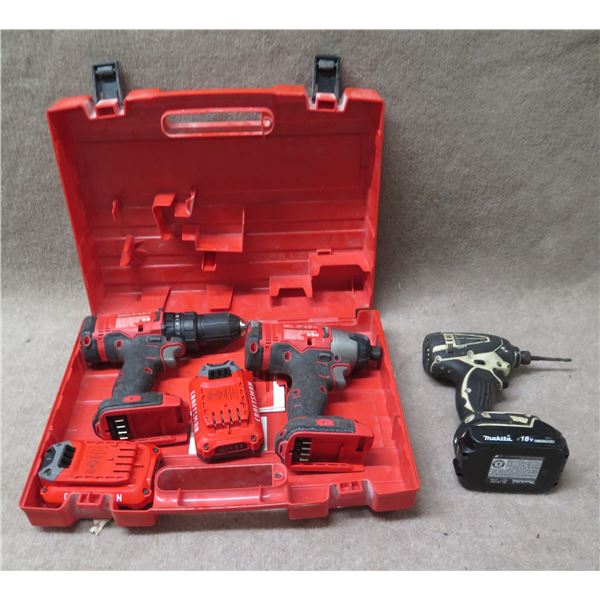 Craftsman CMCD700 Drill & CMCF00 Impact Driver in Case, Makita LXDT04 Driver