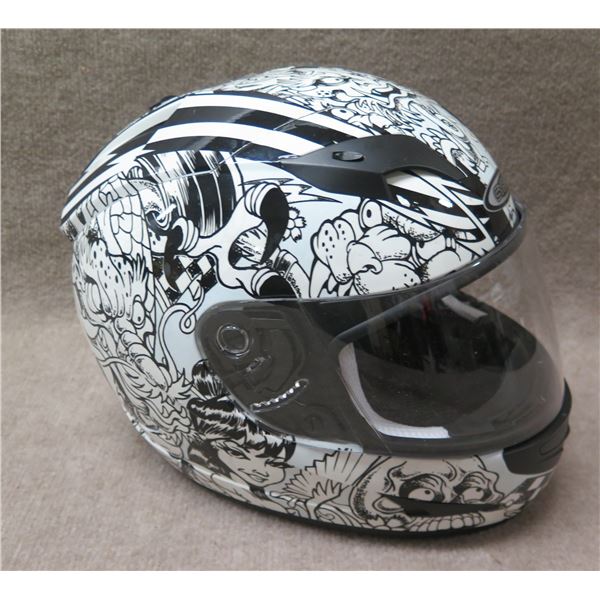 M DOT Motorcycle Helmet w/ Design & Face Shield