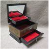 Image 1 : Asian Motif 3-Tier Jewelry Box w/ Red Interior 10"L x 6"H