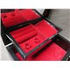 Image 3 : Asian Motif 3-Tier Jewelry Box w/ Red Interior 10"L x 6"H