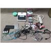 Image 1 : Multiple Office Essentials: Calculator, Surge Protector, Earbuds, Uniden Batteries, Cords, etc