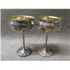 Image 2 : Qty 2 Metal Footed Goblets 6.5"H & Bowl