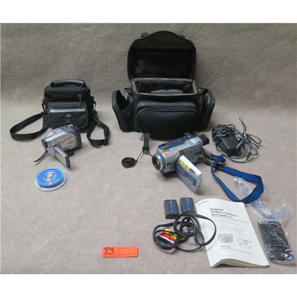 Sony Handycam Digital 8 & Carl Zeiss Video Recorders w/ Manuals & Cases