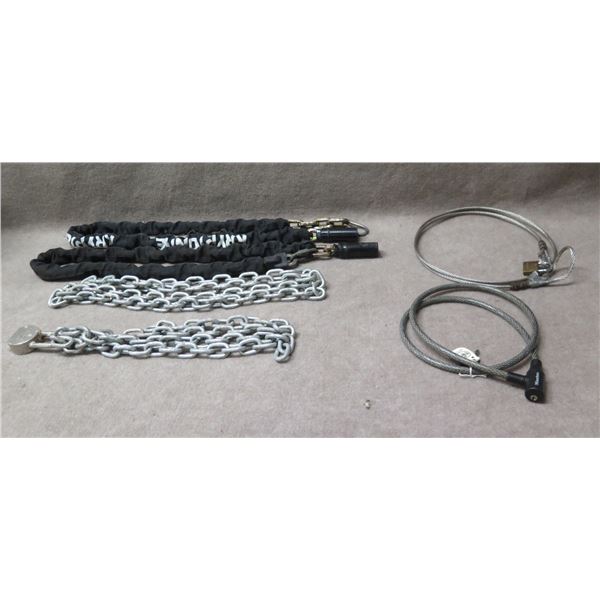 Qty 4 Security Chains & 2 Master Bike Locks (no keys)