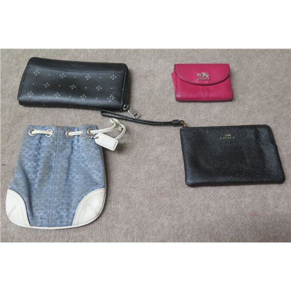 Qty 4 Monogrammed Wristlets & Change Purses, Misc Sizes
