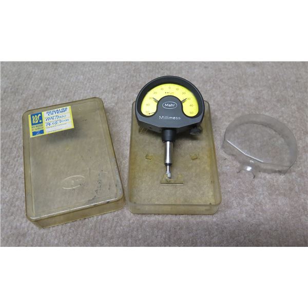Wotan 1800 Mahr Millimess Dial Comparator Roughness Gauge w/ RBC Cetemp