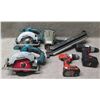 Image 1 : Qty 2 Makita BSS611 Circular Saws, Paslode 5300 Nailer, Black & Decker LDX120 Drill, etc