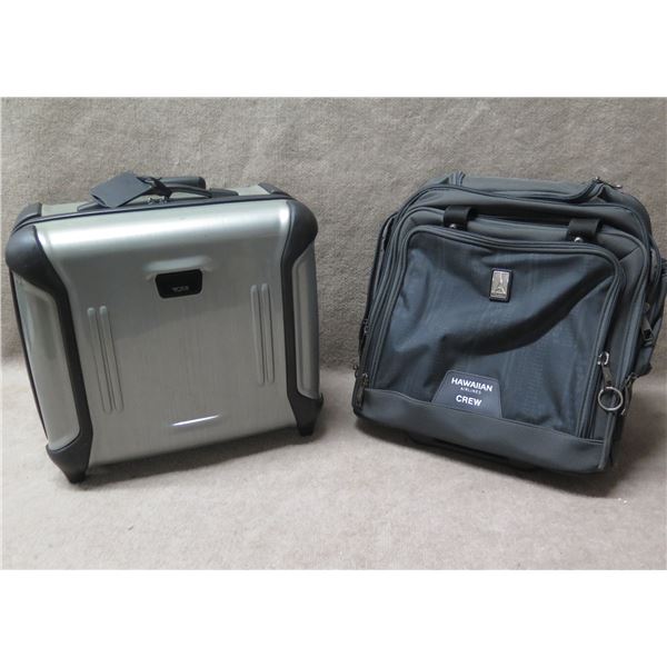 Qty 2 Rolling Luggage: Hawaiian Airlines Crew Soft Case & TUMI Hard Suitcase