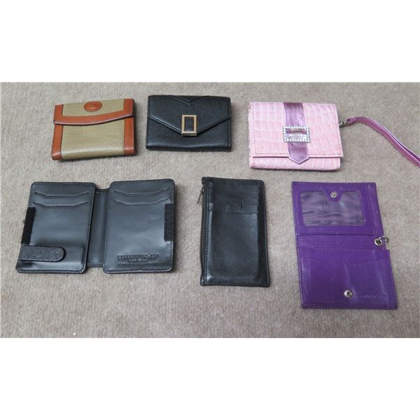 Qty 6 Wallets & Change Purses: Dooney & Bourke, Couronne, DeepPocket, etc