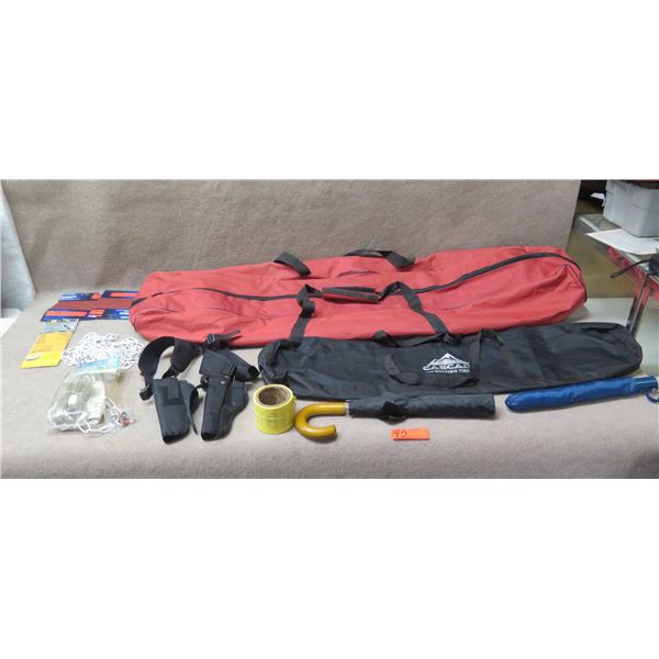 Cascade Mountain Tech & Red Duffle Bag, Umbrellas, Holsters, Swag Light Kit, etc