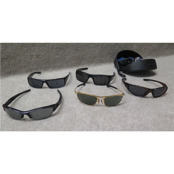 Qty 6 Pair Sunglasses: Oakley Flak, Cooper, Ray-Ban, Wiley X, etc