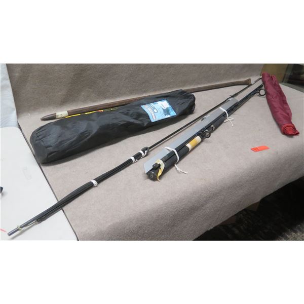 Penn Reels Fishing Rod, Stanley Wrecking Bar, Folding Camp Chair in Case, etc