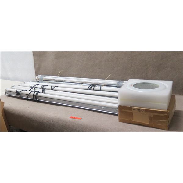 Multiple Lithonia Lighting Fluorescent Luminaire Gas Tubes & Extreme Flower Light