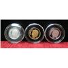 Image 1 : Qty 3 Coins in Casings: Liberty .999 Pure Silver - 2 @ 2006 & 2004