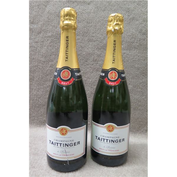 Qty 2 Bottles Taittinger Brut Champagne (sealed)
