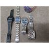 Image 2 : Qty 5 Watches:  2 Digital w/ Plastic Straps, 3 Analog w/ Metal Straps