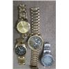 Image 1 : Qty 4 Analog Watches w/ Metal Straps