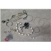 Image 1 : Misc Costume Jewelry: Beaded Bracelet, Earrings, Rings, Necklaces, etc