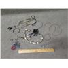 Image 2 : Misc Costume Jewelry: Beaded Bracelet, Earrings, Rings, Necklaces, etc