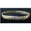 Image 1 : Hawaiian White Gold 14K Bangle Bracelet w/ Cut-Out Edges 14.35g (71mm x 58mm)