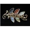 Image 2 : Ming's Gold 14K Brooch w/ Stone Leaves & Pearl Accents 15.08g (57mm)