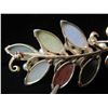 Image 3 : Ming's Gold 14K Brooch w/ Stone Leaves & Pearl Accents 15.08g (57mm)
