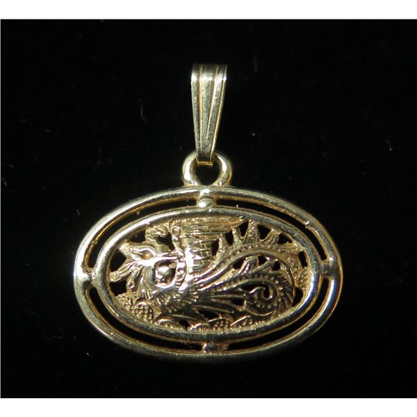 Ming's Gold 14K Pendant w/ Dragon Cut-Out Design 1.58g (19mm)