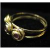 Image 1 : Gold 14K Ring w/  Triple Flower Design & Stone Accents 3.31g Size 6.25