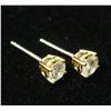 Image 1 : Pair Gold 14K w/ Diamond Stud Pierced Earrings 0.67g