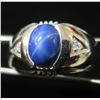 Image 1 : White Gold 10K Blue Stone Ring w/ Diamond Accents 5.93g Size 10