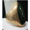 Image 1 : Gold 10K Green Stone Ring 21.35g Size 10