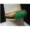 Image 1 : Gold 14K Green Stone Ring 6.35g Size 8
