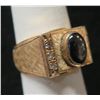 Image 1 : Gold 10K Ring w/ Black Stone & Diamond Accents 12.00g