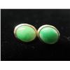 Image 3 : Pair Gold 14K Stud Pierced Earrings w/ Green Stones 2.58g