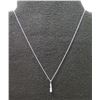 Image 1 : White Gold 14K Chain Necklace w/ Clear Stone Pendant 1.65g (20"L)