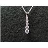 Image 2 : White Gold 14K Chain Necklace w/ Clear Stone Pendant 1.65g (20"L)