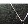 Image 3 : White Gold 14K Chain Necklace w/ Clear Stone Pendant 1.65g (20"L)