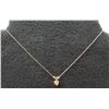 Image 1 : Gold 14K Chain Necklace w/ Heart & Diamond Pendant 1.28g