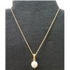 Image 1 : Gold 14K Chain Necklace w/ Metal Clear Stones Pendant 6.10g (20"L)