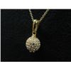 Image 2 : Gold 14K Chain Necklace w/ Metal Clear Stones Pendant 6.10g (20"L)